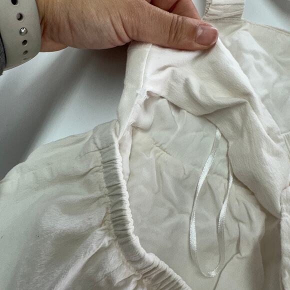 Louna‎ Romper Womens Medium White Tie Back Criss Cross Cotton Blend - Picture 15 of 16